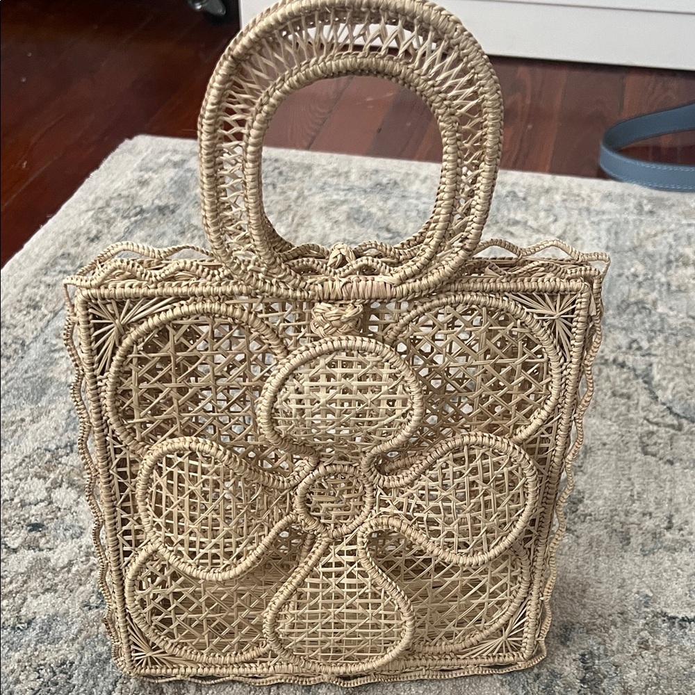Victoria Dunn Tan Woven Tote